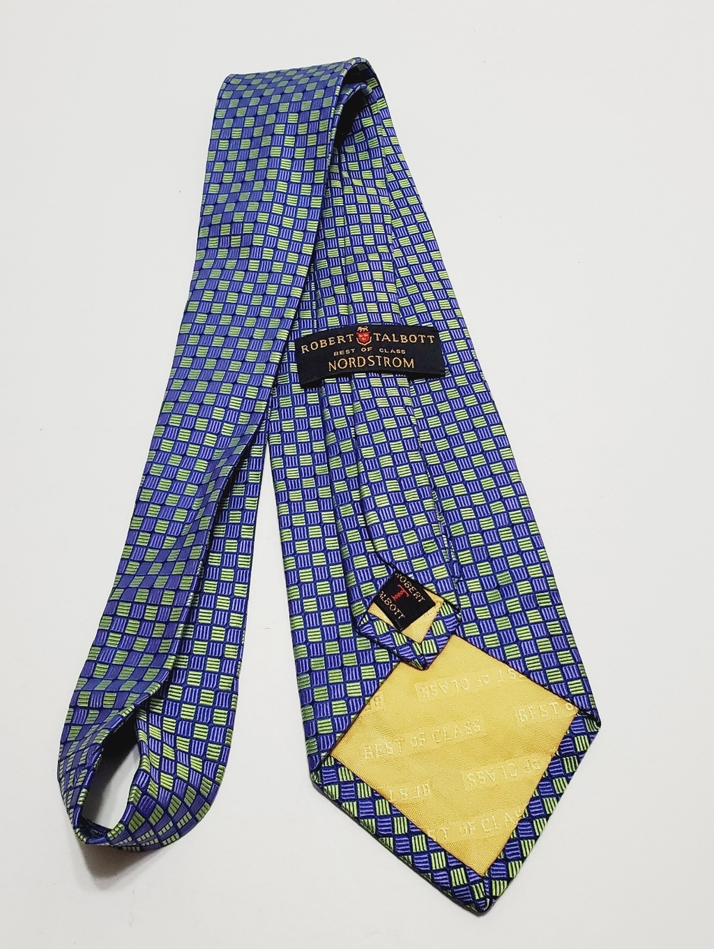 Robert Talbott Blue Basketweave Pattern Men's Silk Neck Tie Best of Class - Picture 5 of 5